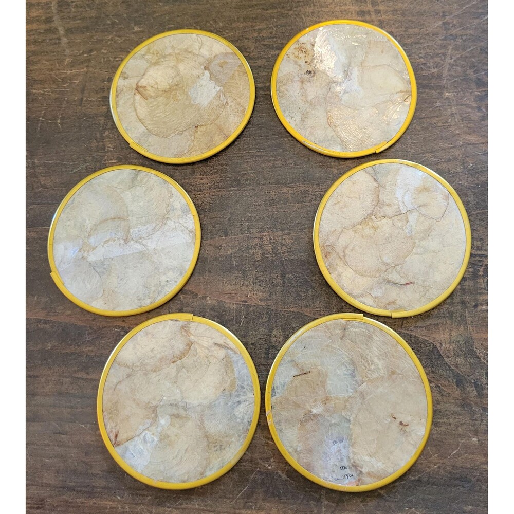 Mid Century Modern Seashell Coasters, Coastal Boho Drink Coasters